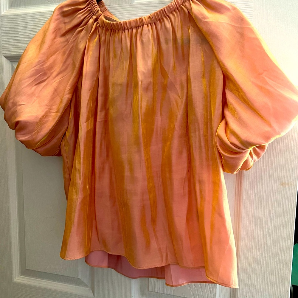NWT melon and gold shimmer blouse